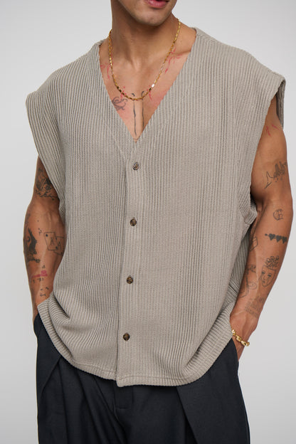 Cassius Knitted Vest Khaki