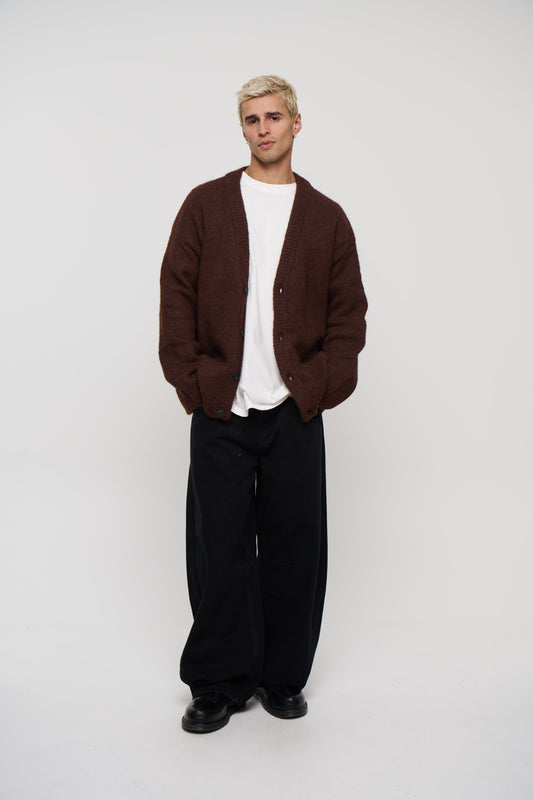 Knitted Oversize Cardigan Choc