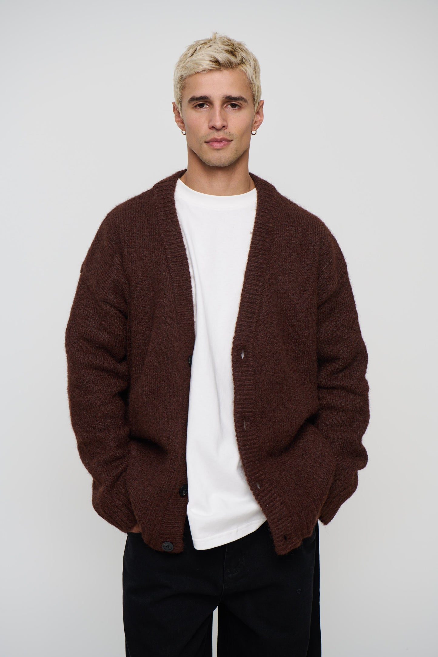 Knitted Oversize Cardigan Choc