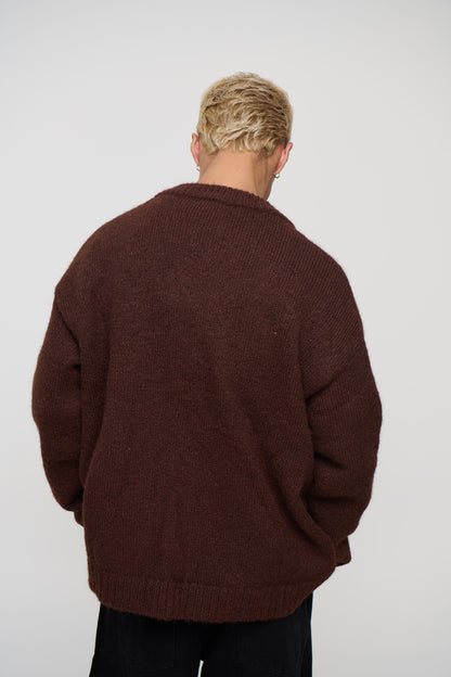 Knitted Oversize Cardigan Choc