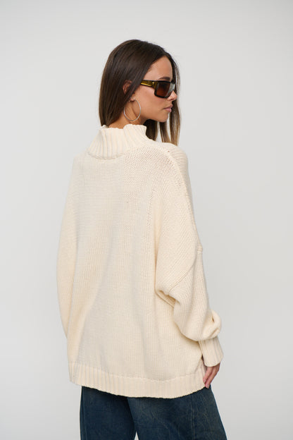 Layla Funnel Neck Knit Cream