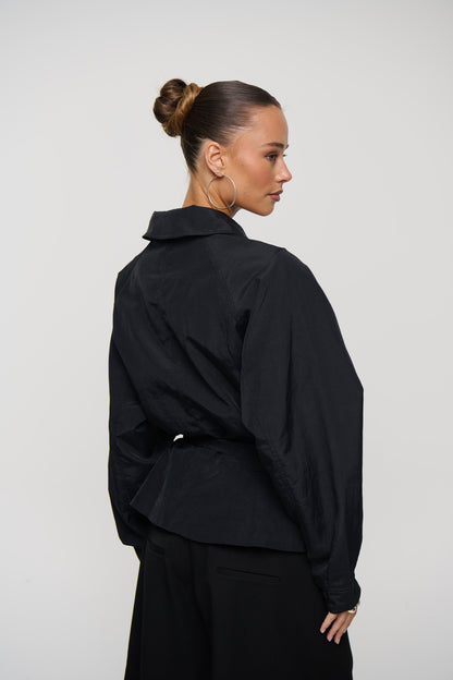 Gigi Cropped Trench Black