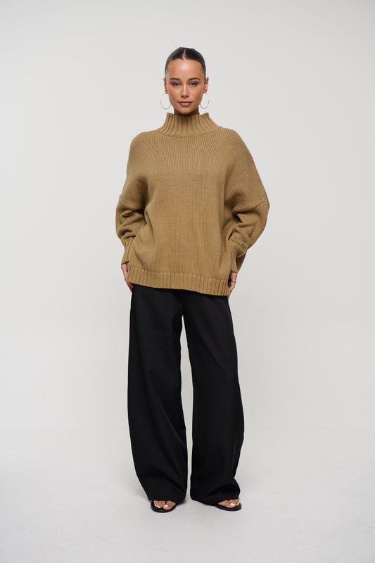 Layla Funnel Neck Knit Sand