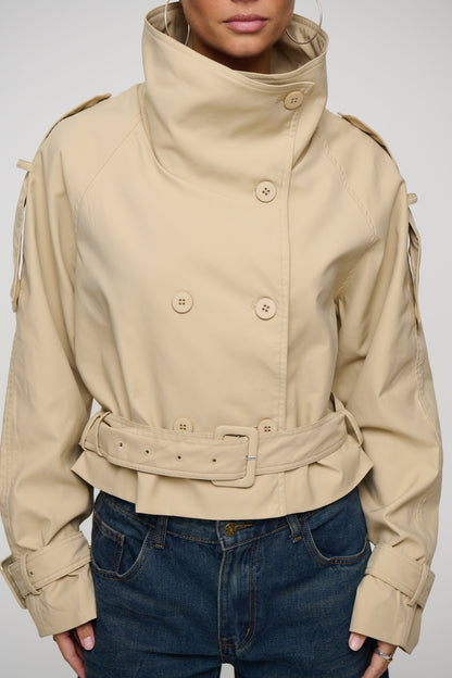 Blanc Cropped Trench Cream