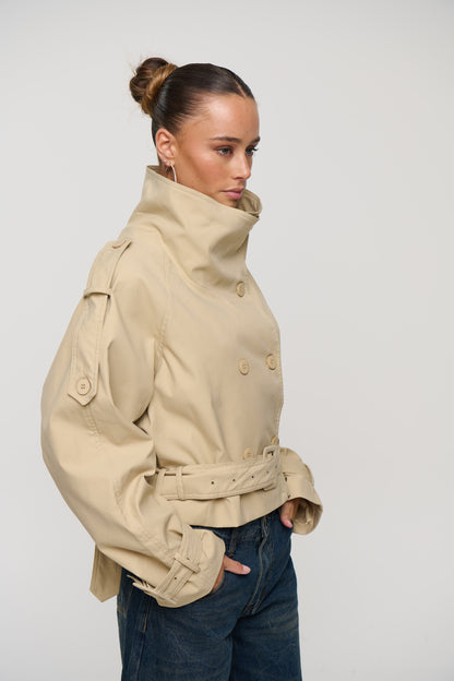 Blanc Cropped Trench Cream