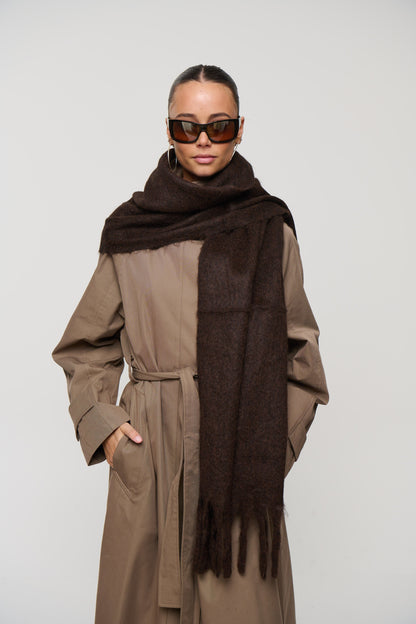 Ilaria Fluffy Scarf Chocolate