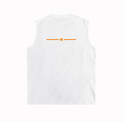 Amiri tank top small spider letter horizontal stripprinting