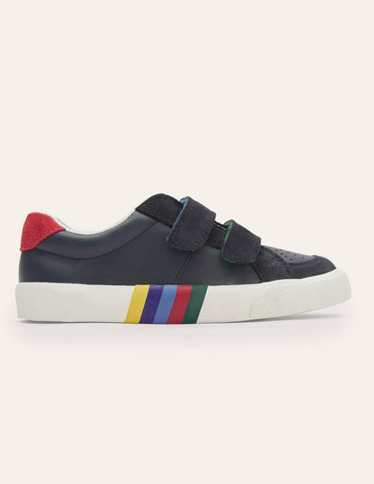 2 Strap Low Top Sneakers-College Navy Rainbow