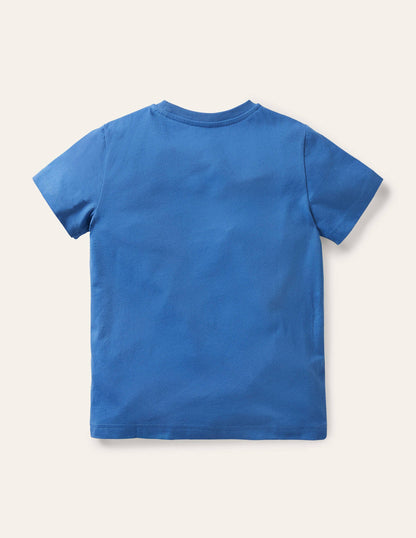 Beach Appliqué T-shirt-Elizabethan Blue Ice Cream