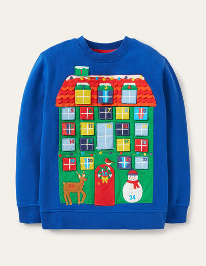 Advent Calendar Sweatshirt-Brilliant Blue