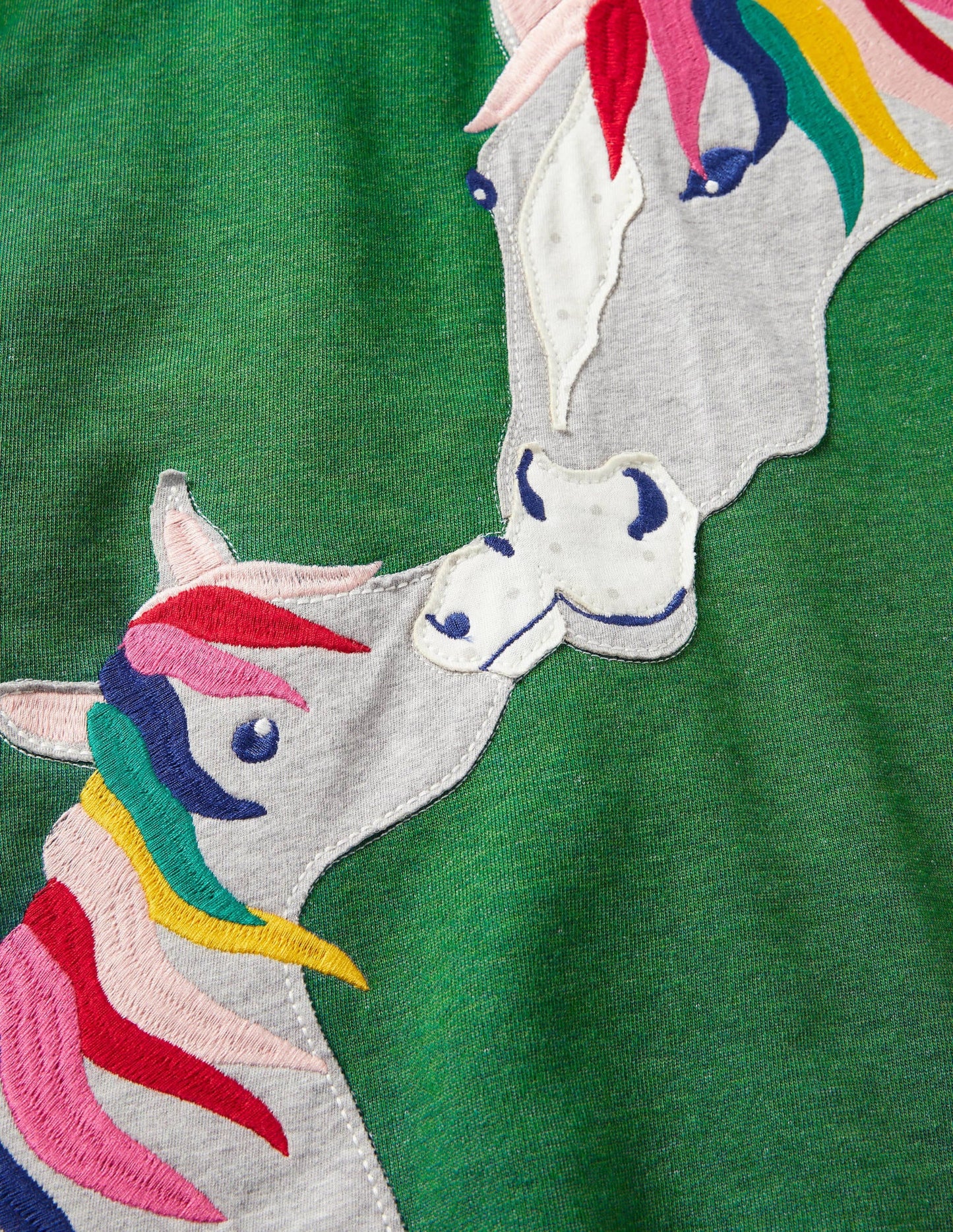 Appliqué Sweatshirt Dress-Highland Green Horses