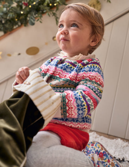 All-over Fair Isle Cardigan-Multi