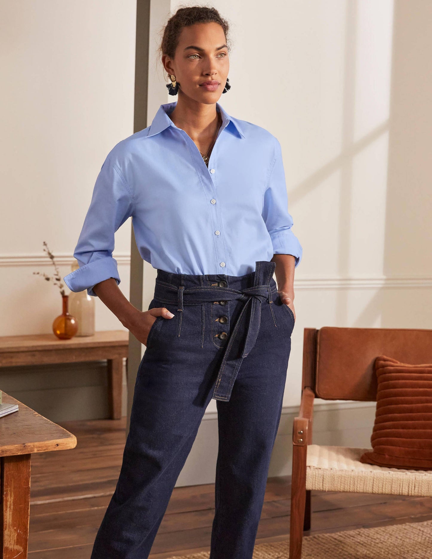 Agnes Oversized Shirt-Blue Oxford