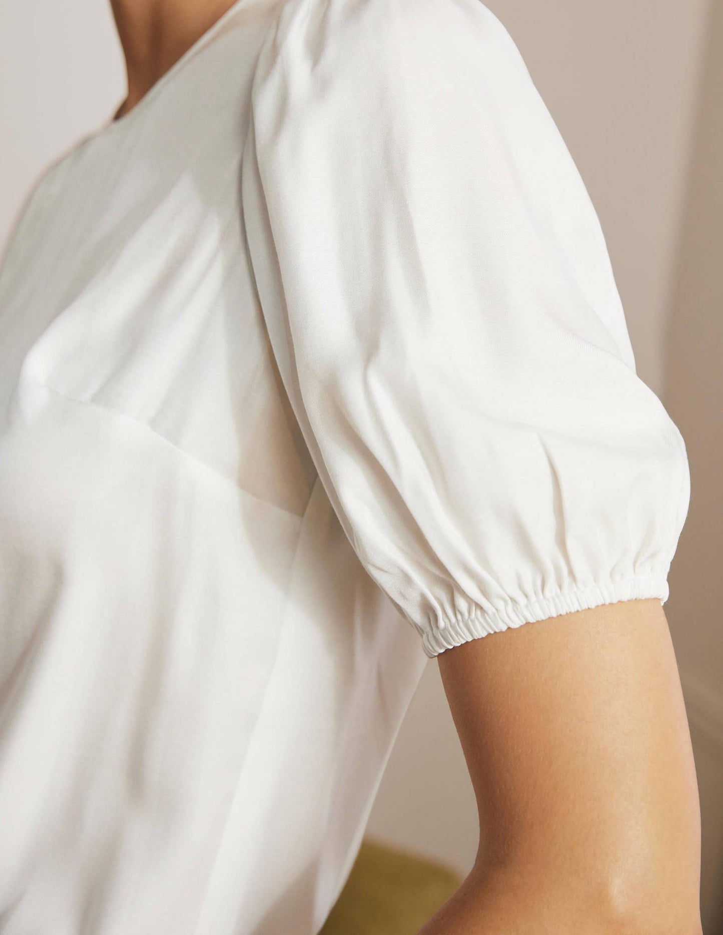 Adriana Puff Sleeve Top-Ivory