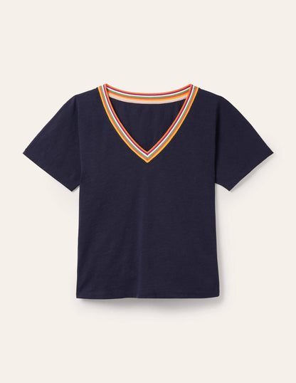 Beatrice Jersey Top-Navy