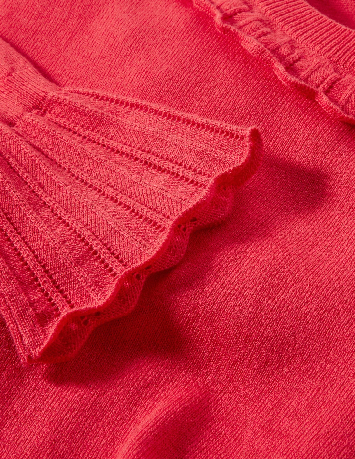 Aimee Pointelle Sweater-Bright Red