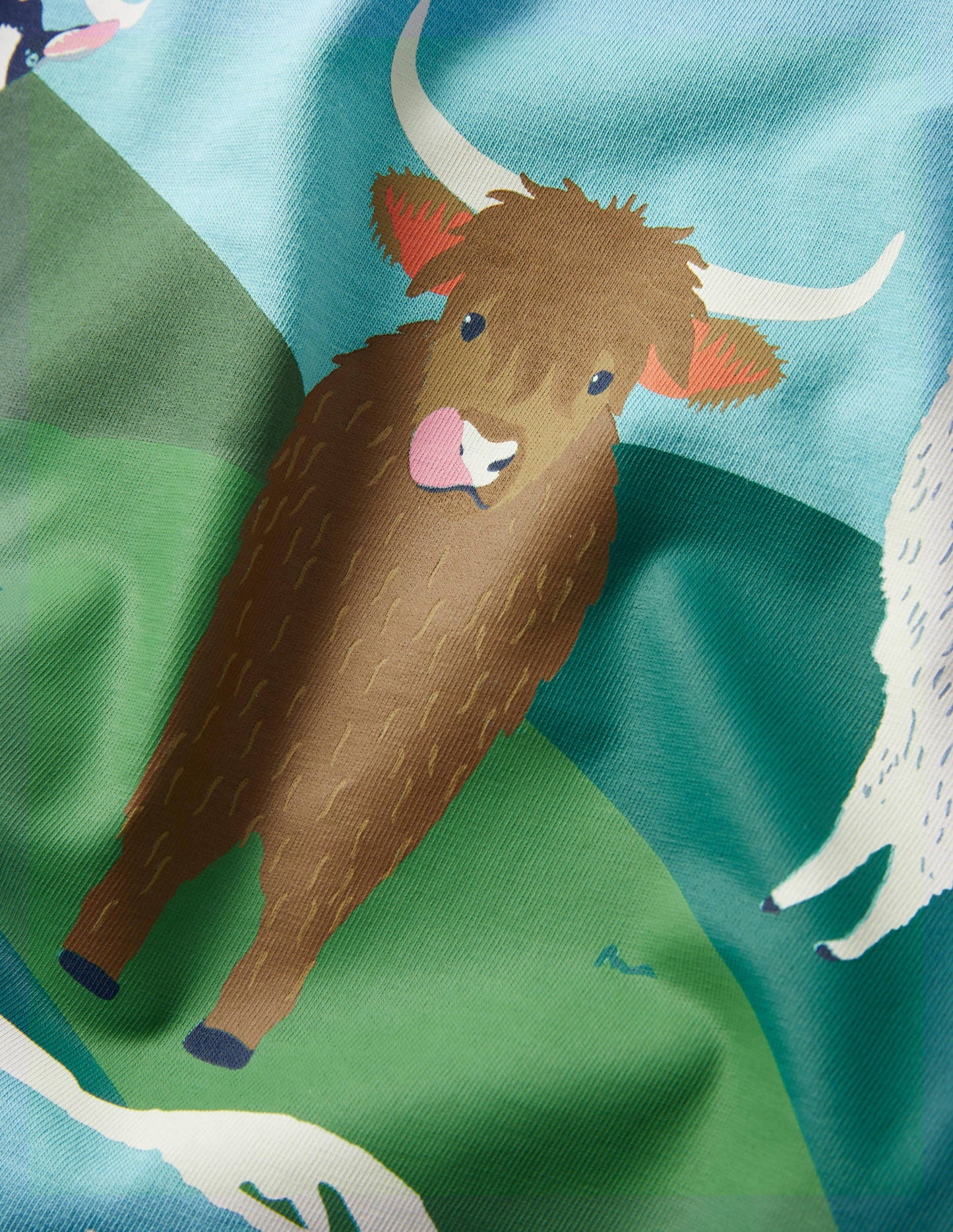 Animal Scene T-shirt-Aqua Blue Animals