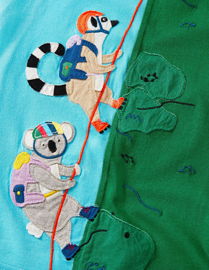 Animal Adventure T-shirt-Aqua Blue Lemurs