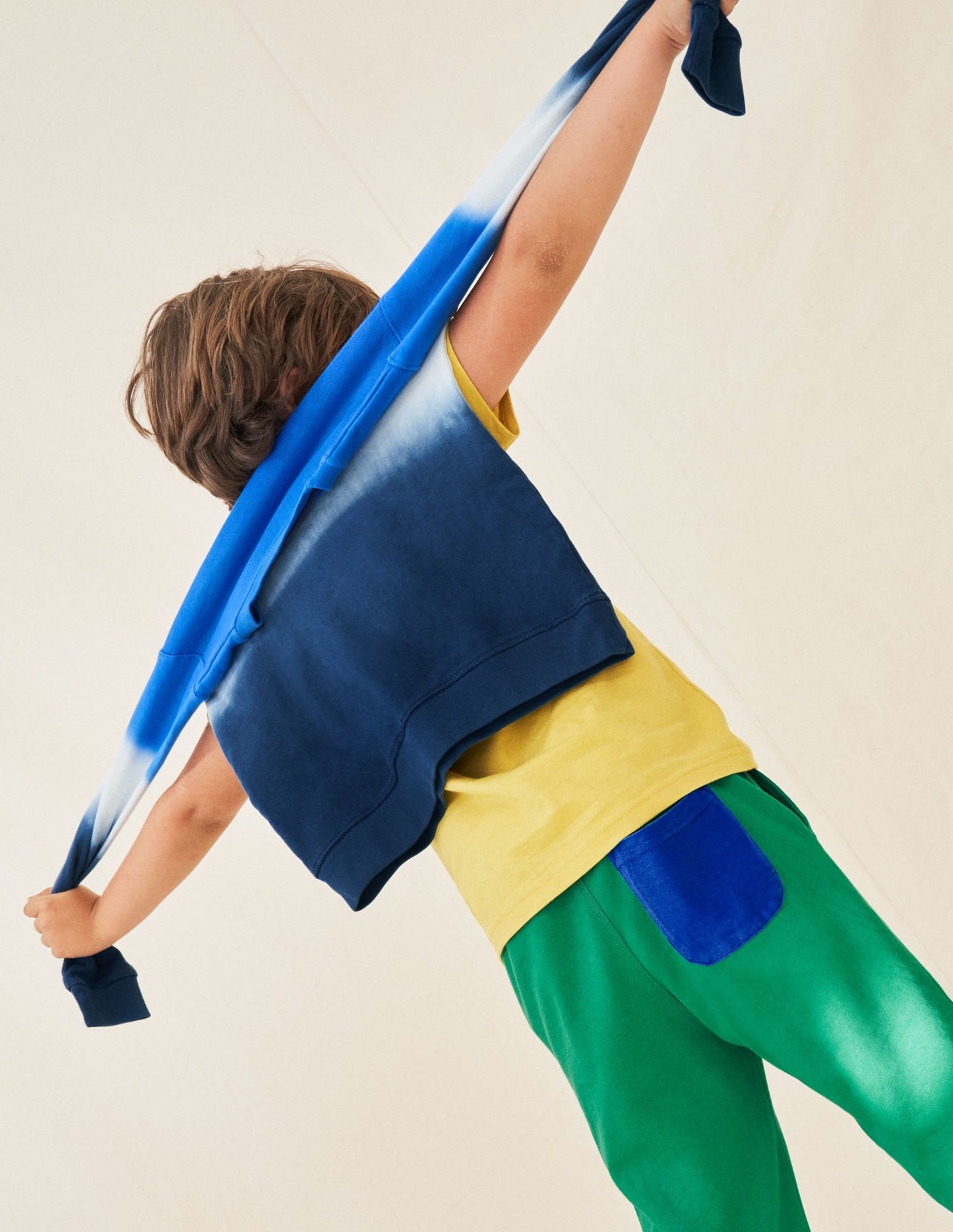 Appliqué Scene Sweatshirt-Blue Dip Dye