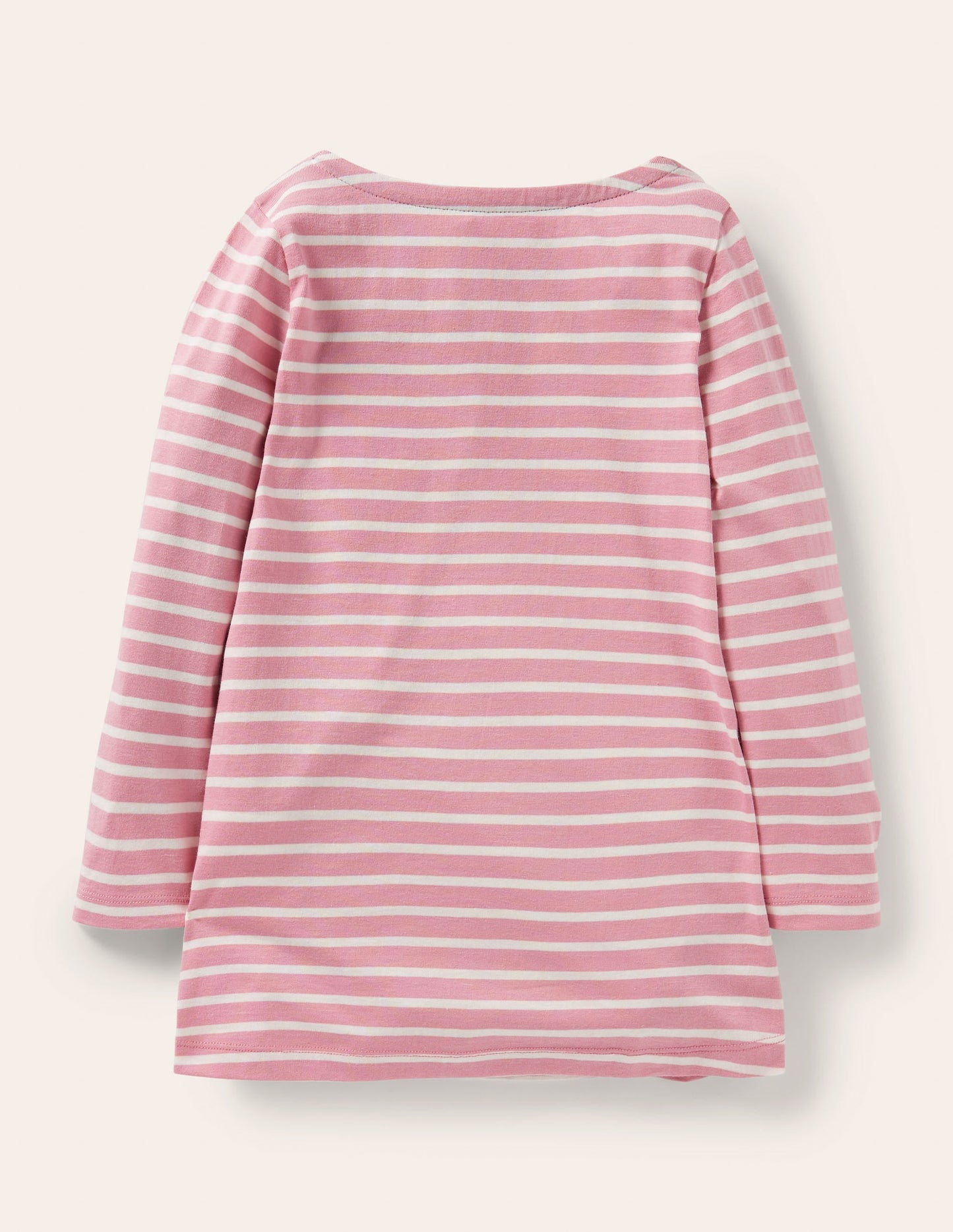 Appliqué Pocket Tunic-Almond Pink/Ivory Horse