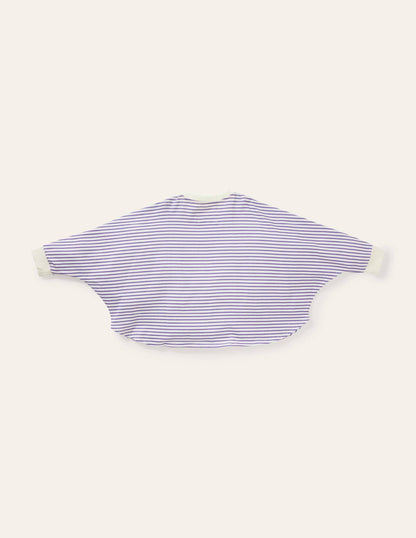 Appliqué Sweatshirt-Ivory / Starboard Parrot