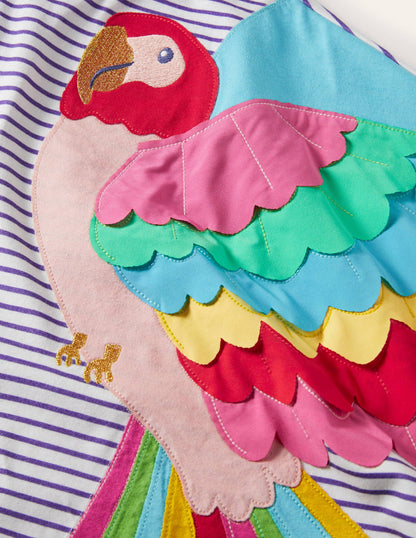Appliqué Sweatshirt-Ivory / Starboard Parrot