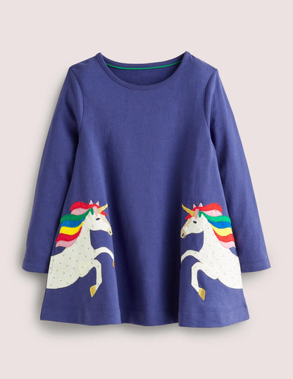 Appliqué Tunic-Starboard Blue Unicorn