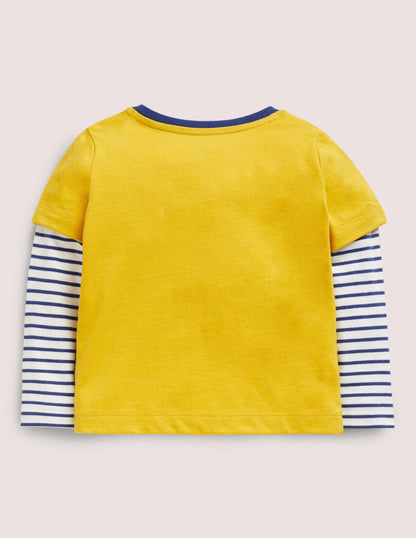 Appliqué T-shirt-Honeycomb Yellow Truck