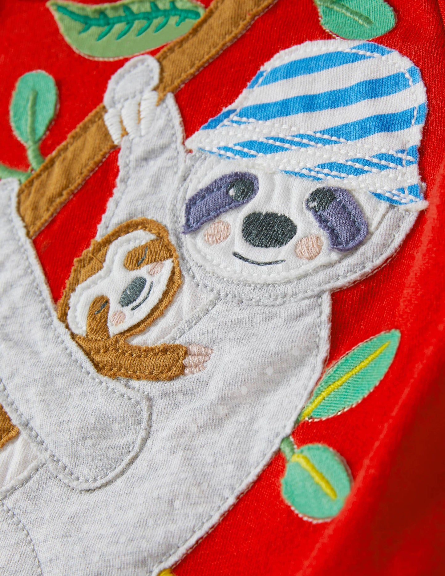 Appliqué Jersey T-shirt-Strawberry Sloths