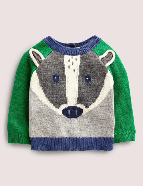 Badger Sweater-Grey Marl Badger