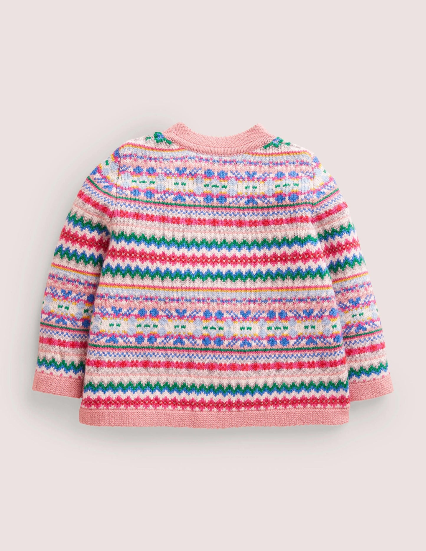 All-over Fair Isle Cardigan-Boto Pink Fair Isle