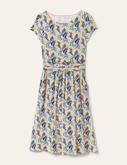 Amelie Jersey Dress-Multi, Lemon Foliage