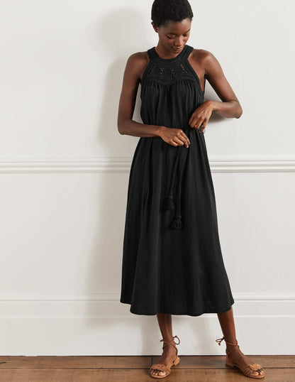 Anais Jersey Midi Dress-Black