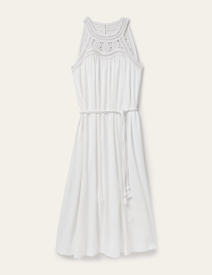 Anais Jersey Midi Dress-White