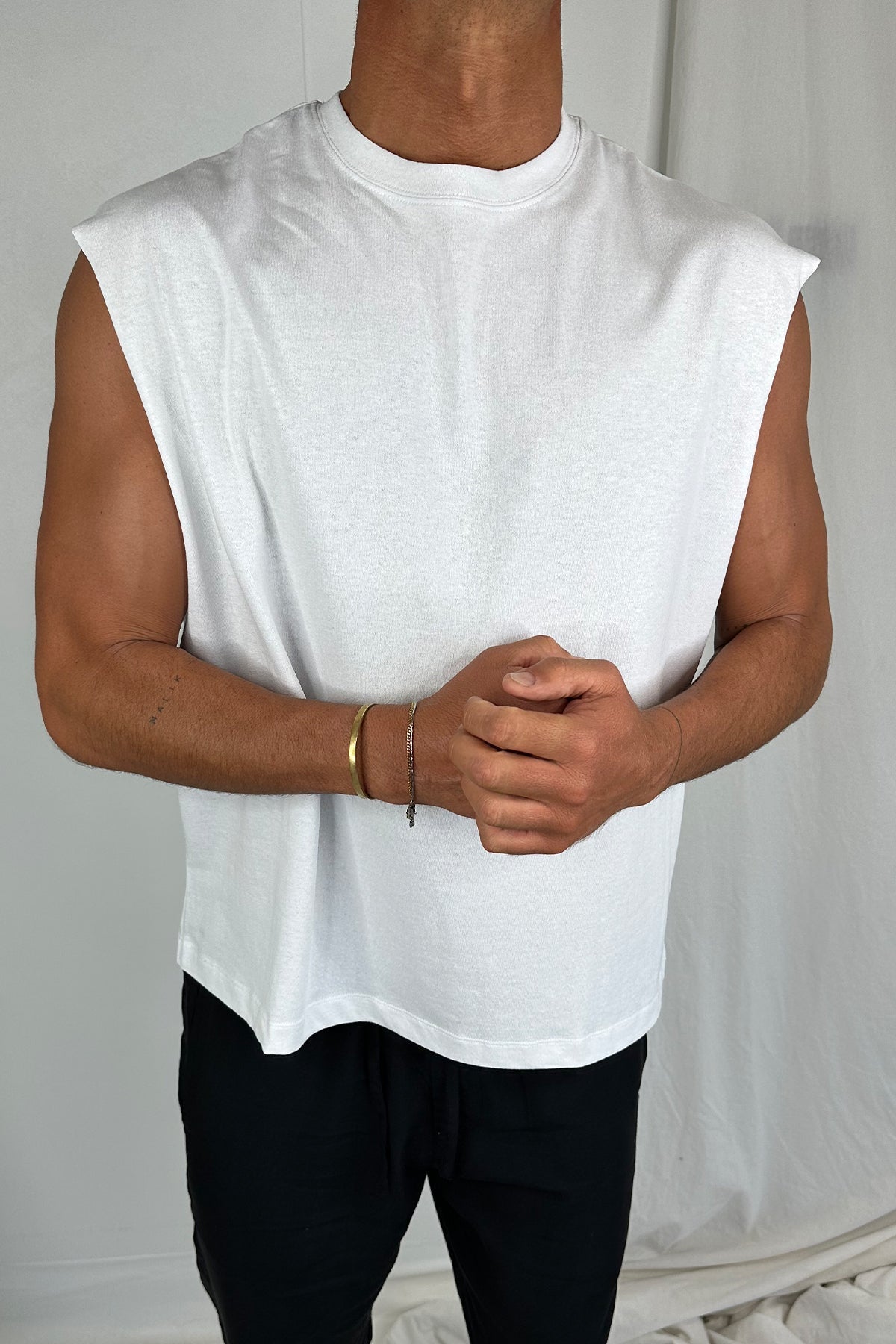 Elijah Soft Cotton Tank White - FINAL SALE