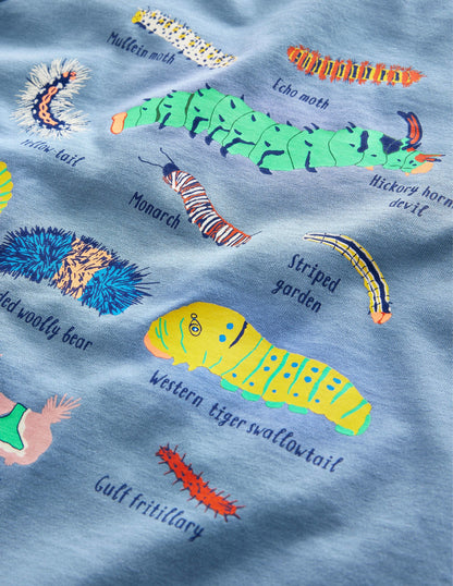 Animal Education T-shirt-Pebble Blue Insects