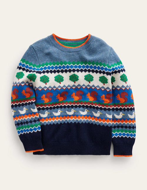 All Over Fair Isle Sweater-Multi Nature Fair Isle