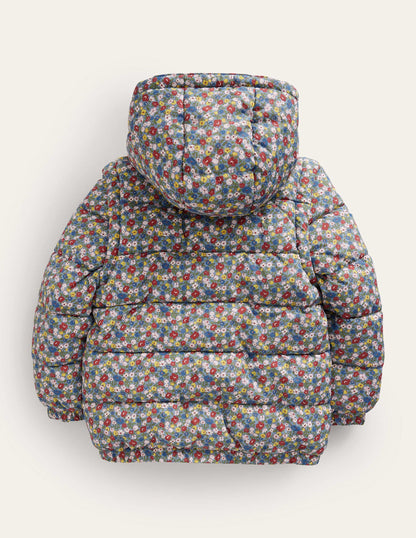 2-in-1 Padded Coat-Pebble Blue Flower Bud