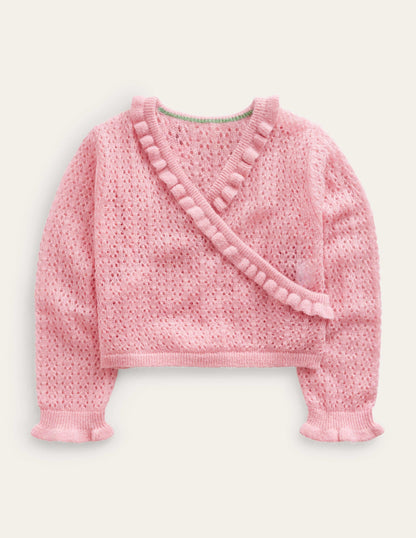 Ballet Wrap Cardigan-Almond Pink