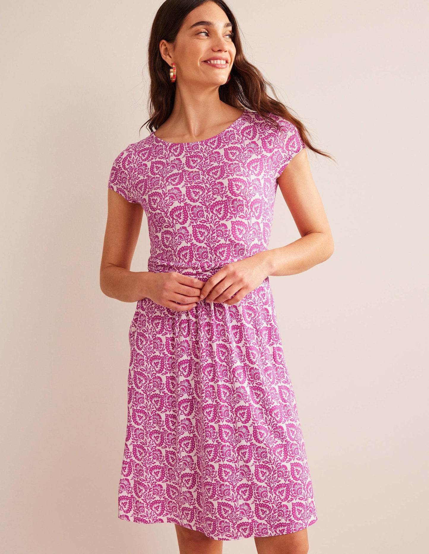 Amelie Jersey Dress-Phlox Pink, Oak Terrace