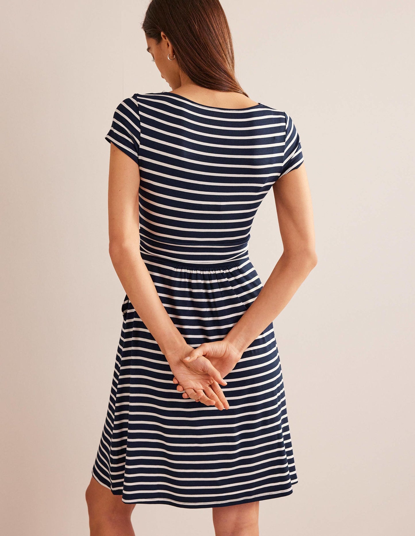 Amelie Jersey Dress-Navy/Ivory