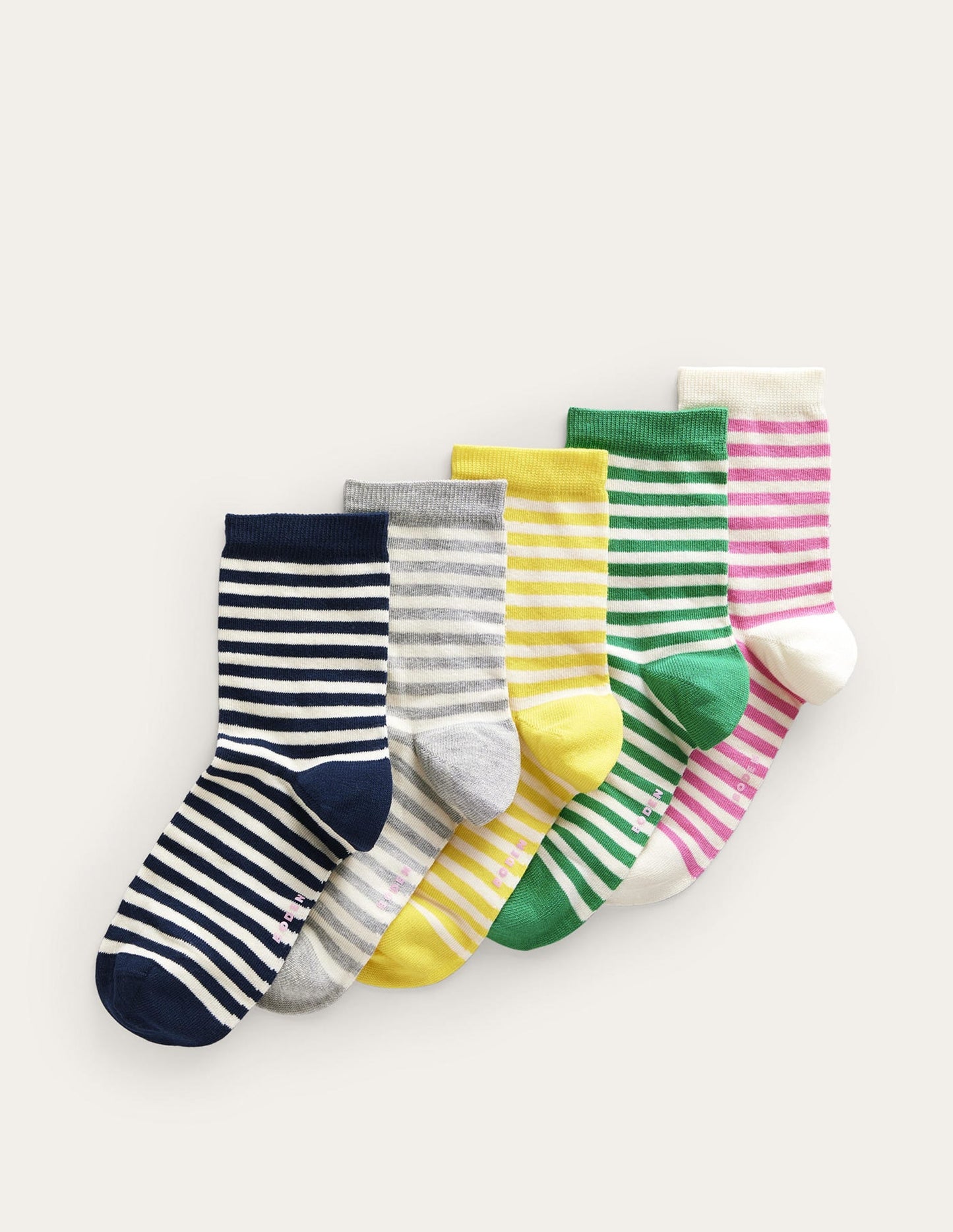5 Pack Ankle Socks-Breton Stripe