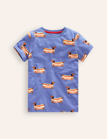 All-over Printed T-Shirt-Surf Blue Hot Dog