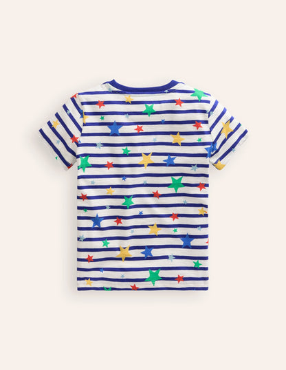 All-over Printed T-Shirt-Breton Multi Star