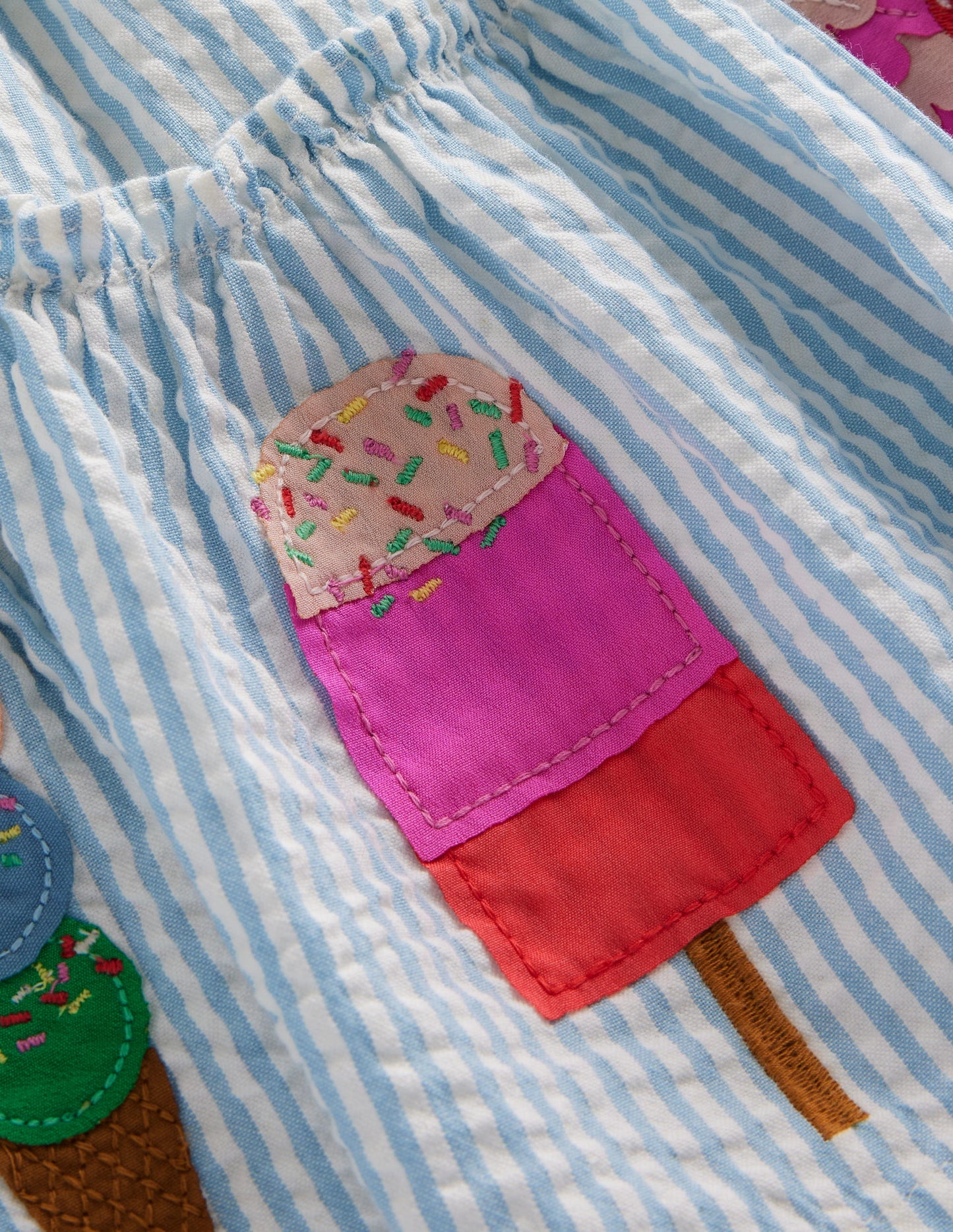 Appliqué Skirt-Blue / Ivory Ice Creams