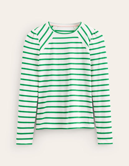 Arabella Stripe T-Shirt-Green Tambourine