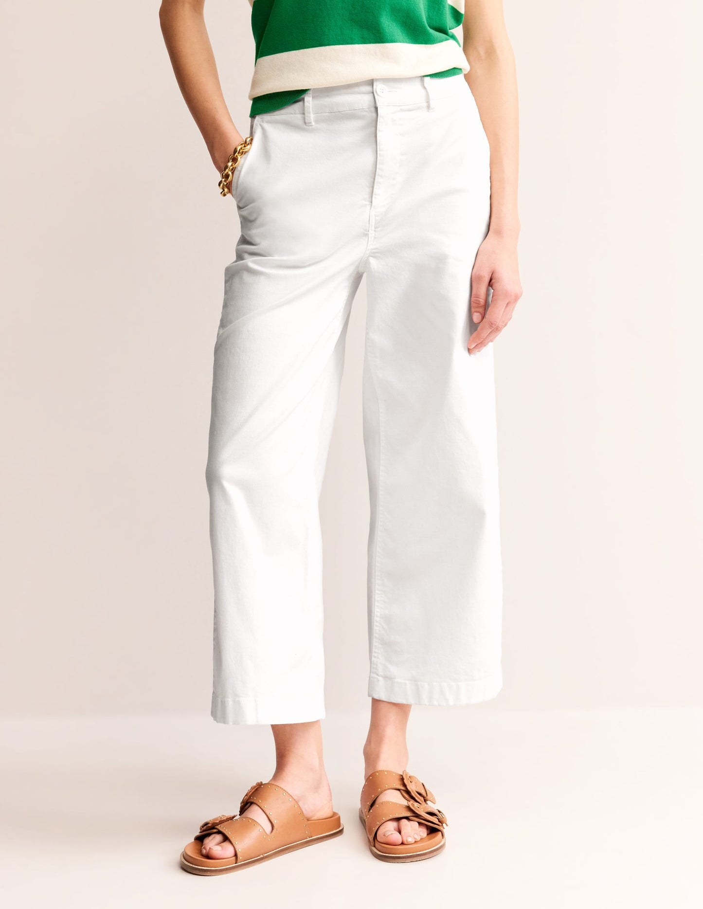 Barnsbury Crop Chino Pants-White