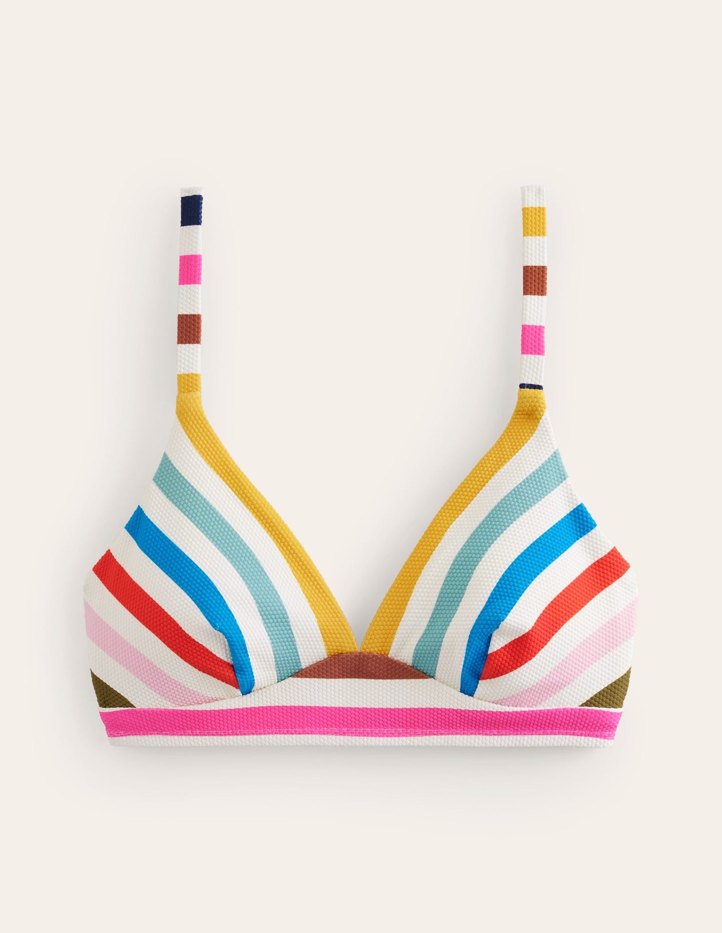 Arezzo V-neck Bikini Top-Multi Stripe