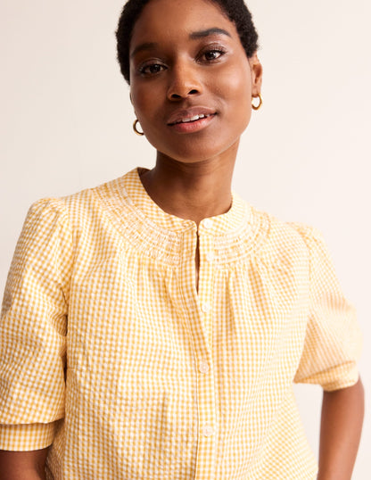 Ada Seersucker Top-Sweet Honeycomb Gingham