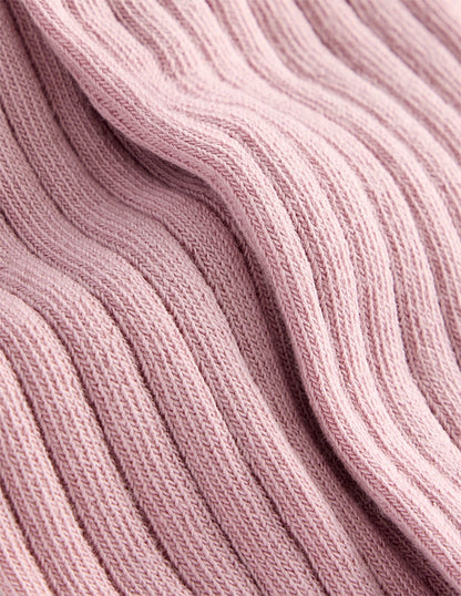 Baby Ribbed Tights-Vintage Pink